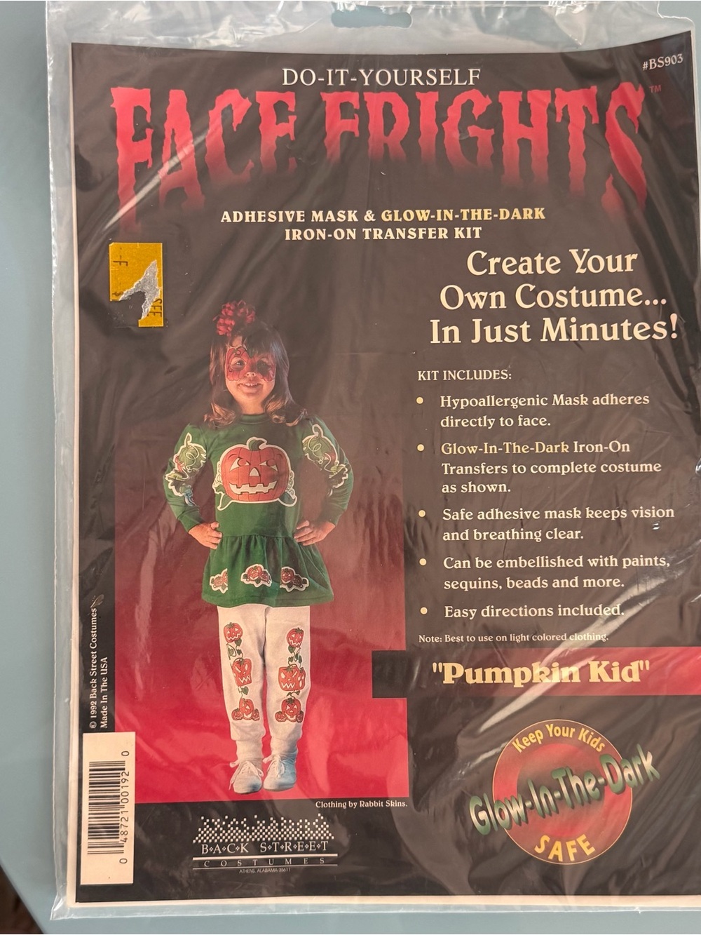 Face frights glow in dark